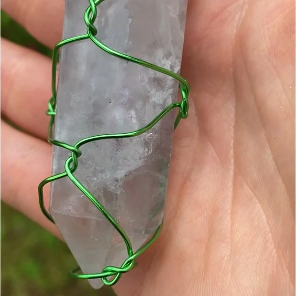 Wire Wrapped Clear Quartz Tower Pendant - Picture 8 of 8